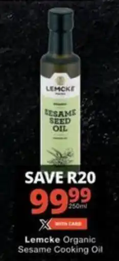 Checkers Hyper Lemcke Organic Sesame Cooking Oil offer