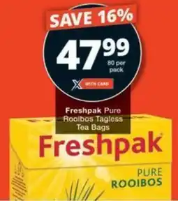 Checkers Hyper Freshpak Pure Rooibos Tagless Tea Bags offer