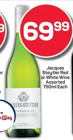 Pick n Pay Jacques Steytler Red or White Wine Assorted 750ml Each offer