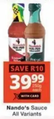 Checkers Hyper Nando's Sauce All Variants offer