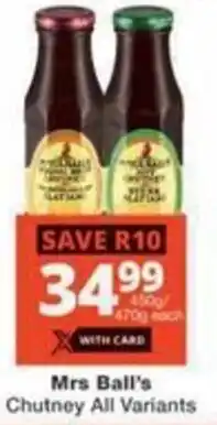 Checkers Hyper Mrs Ball's Chutney All Variants offer