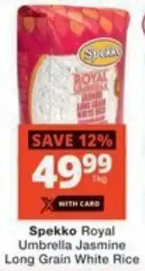 Checkers Hyper Spekko Royal Umbrella Jasmine Long Grain White Rice offer