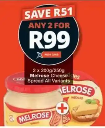 Checkers Hyper Melrose Cheese Spread All Variants offer