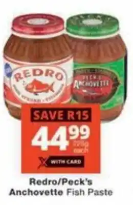 Checkers Hyper Redro/ Peck's Anchovette Fish Paste offer