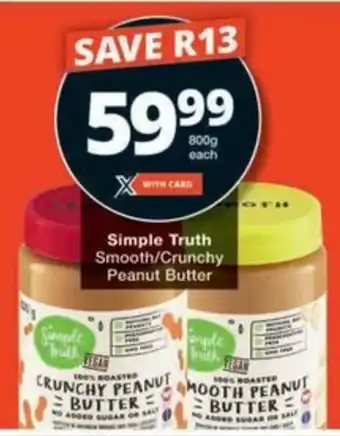 Checkers Hyper Simple Truth Smooth/ Crunchy Peanut Butter offer
