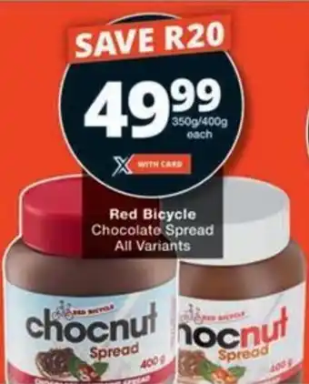Checkers Hyper Red Bicycle Chocolate Spread All Variants offer