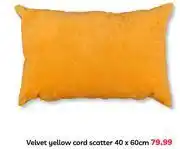 PEP Velvet Yellow Cord Scatter-40 x 60cm offer