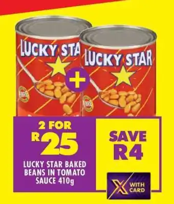 Shoprite LUCKY STAR BAKED BEANS IN TOMATO SAUCE 410g offer