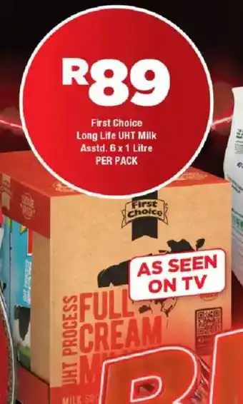 First Choice Long Life UHT Milk Asstd.