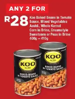 OK Foods Koo Baked Beans in Tomato Sauce, Mixed Vegetables Asstd., Whole Kernel Corn in Brine, Creamstyle Sweetcorn or Peas in Brine offer