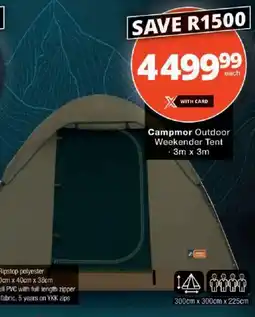 Checkers Campmor Outdoor Weekender Tent offer