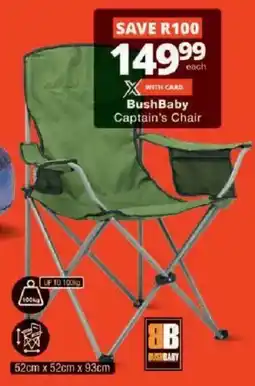 Checkers BushBaby Captain's Chair offer