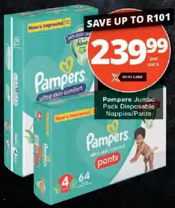 Checkers Pampers Jumbo Pack Disposable Nappies/ Pants offer