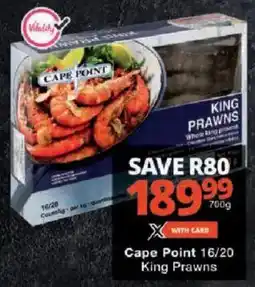 Checkers Cape Point 16/20 King Prawns offer
