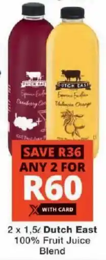 Checkers Dutch East 100% Fruit Juice Blend offer