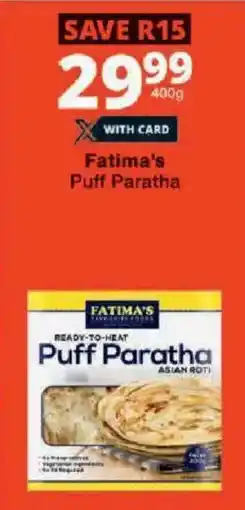 Checkers Fatima's Puff Paratha offer