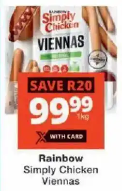 Checkers Rainbow Simply Chicken Viennas offer