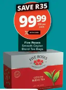 Checkers Five Roses Smooth Ceylon Blend Tea Bags offer