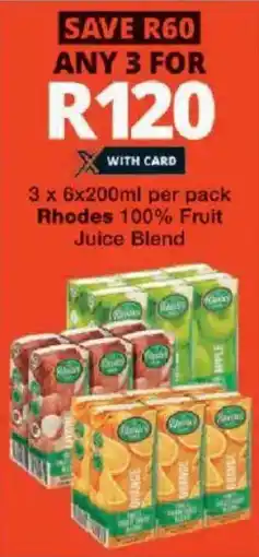 Checkers Rhodes 100% Fruit Juice Blend offer