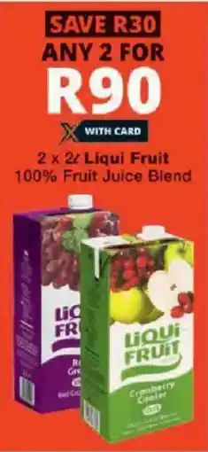 Checkers Liqui Fruit 100% Fruit Juice Blend offer