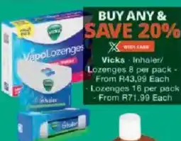 Checkers Vicks Inhaler/ Lozenges offer