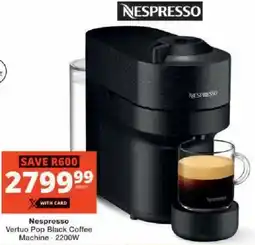 Checkers Nespresso Vertuo Pop Black Coffee Machine offer
