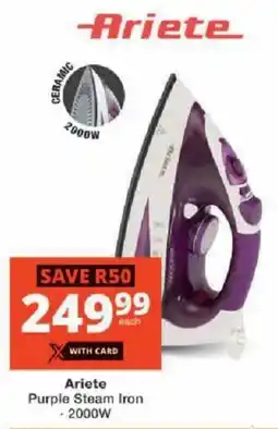Checkers Ariete Purple Steam Iron offer