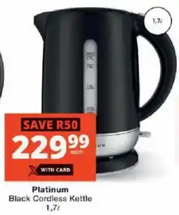 Checkers Platinum Black Cordless Kettle offer