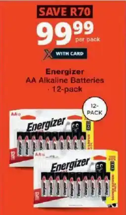 Checkers Energizer AA Alkaline Batteries offer