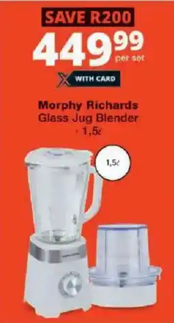 Checkers Morphy Richards Glass Jug Blender offer