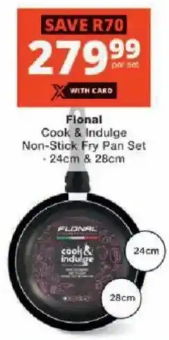 Checkers Flonal Cook & Indulge Non-Stick Fry Pan Set offer