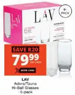 Checkers LAV Adora/ Tauna Hi-Ball Glasses offer