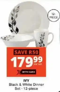 Checkers IVY Black & White Dinner Set offer