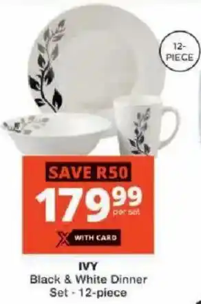Checkers IVY Black & White Dinner Set offer