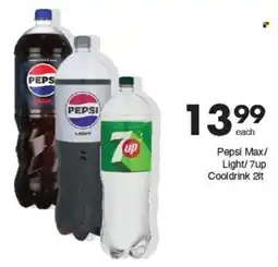 Save Pepsi Max/ Light/ 7up Cooldrink offer