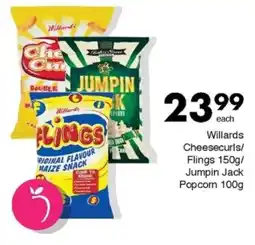 Save Willards Cheesecurls/ Flings/ Jumpin Jack Popcorn offer