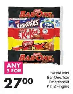Save Nestlé Mini Bar-One/ Tex/ Smarties/ Kit Kat 2 Fingers offer