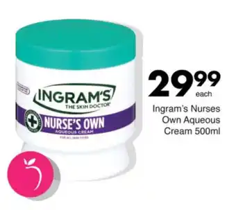 Save Ingram's Nurses Own Aqueous Cream offer