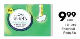 Save Lil Lets Essential Pads offer