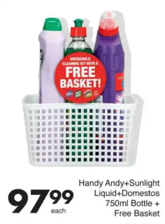 Save Handy Andy + Sunlight Liquid + Domestos Bottle offer