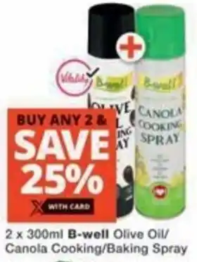 Checkers Hyper B-well Olive Oil/ Canola Cooking/ Baking Spray offer