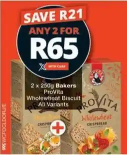 Checkers Hyper Bakers ProVita Wholewheat Biscuit All Variants offer