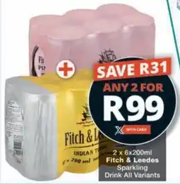 Checkers Hyper Fitch & Leedes Sparkling Drink All Variants offer