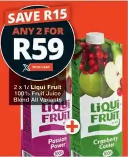 Checkers Hyper Liqui Fruit 100% Fruit Juice Blend All Variants offer