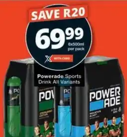 Checkers Hyper Powerade Sports Drink All Variants offer