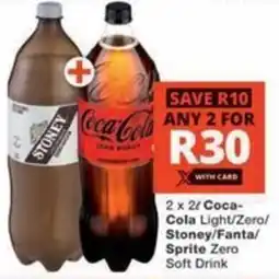 Checkers Hyper Coca- Cola Light/ Zero/ Stoney/ Fanta/ Sprite Zero Soft Drink offer