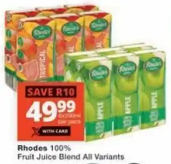 Checkers Hyper Rhodes 100% Fruit Juice Blend All Variants offer
