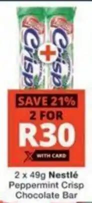 Checkers Hyper Nestlé Peppermint Crisp Chocolate Bar offer