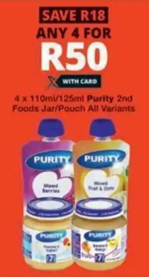 Checkers Hyper Purity 2nd Foods Jar/ Pouch All Variants offer
