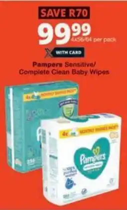 Checkers Hyper Pampers Sensitive/ Complete Clean Baby Wipes offer